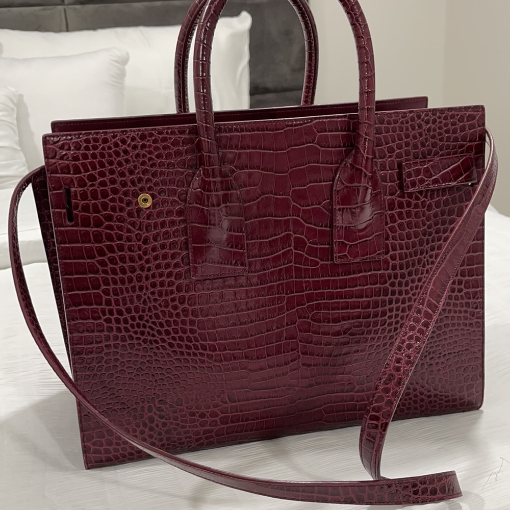 Saint Laurent Sac De Jour Crocodille Satchel - Picture 2 of 5